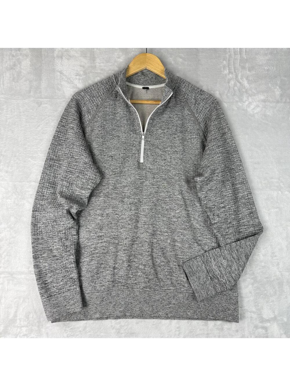 Lululemon Ease The Day Half Zip Sweatshirts Men's M Gray Pockets Preppy everyday - Picture 2 of 9